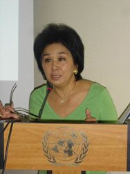 Ms. Mira Djangaracheva, UNDP Leading Project Expert presents the Report in the UN House